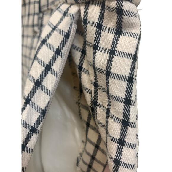 Anthropologie The Essential Slim Trousers Cream/Black Plaid Pants SZ 8 - Picture 6 of 12